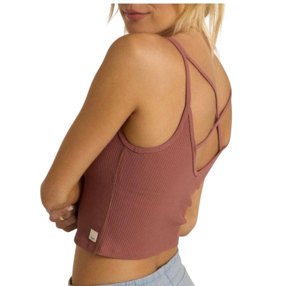 Vuori Ribbed Crop Tank Top - Picture 1 of 6